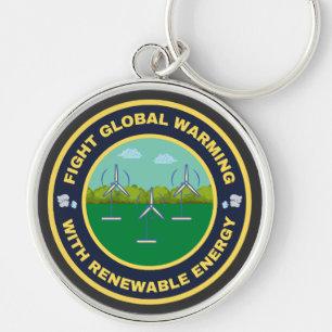 Fight global warming wind power key ring