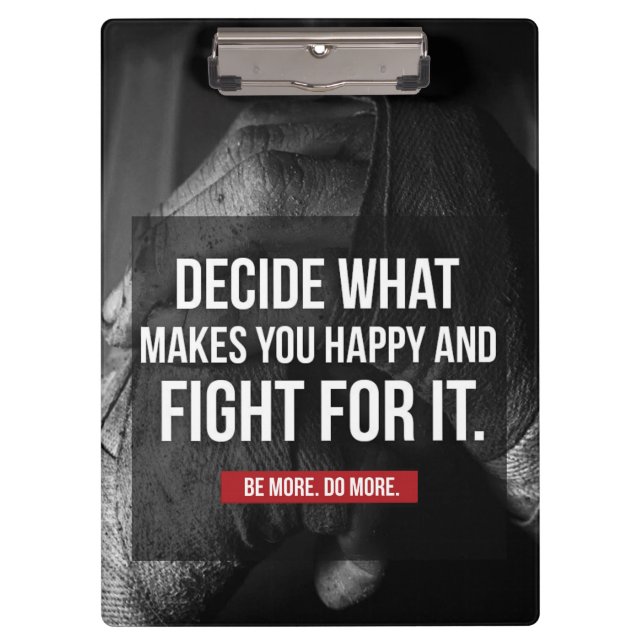 FIGHT - Gym Workout Motivational Clipboard (Front)