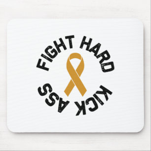 Fight Hard Kick Childhood Cancer Awareness Mouse Mat