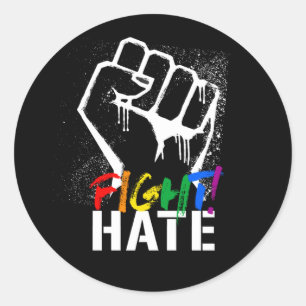 FIGHT HATE T-Shirt Classic Round Sticker