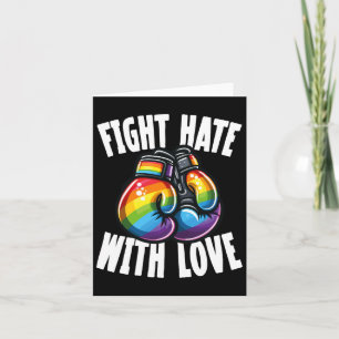 Fight Hate With Love Rainbow Boxing Gloves  Card