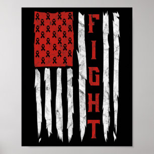 Fight Heart Disease Awareness Month Vintage Americ Poster