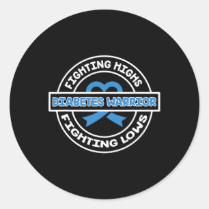 Fight High Support Type 1 Diabetes Warrior Awarene Classic Round Sticker