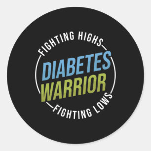 Fight High Support Type 1 Diabetes Warrior Awarene Classic Round Sticker