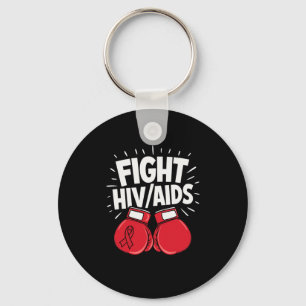 Fight Hivaid Awareness Red Boxing Gloves Key Ring