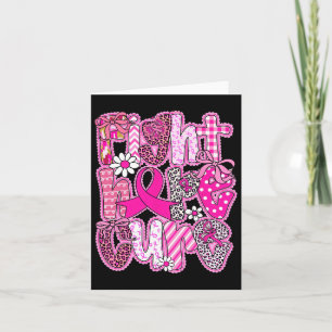 Fight Hope Cure Pink Breast Cancer Awareness Survi Card