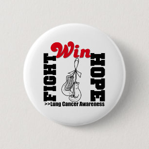 Fight Hope Win - Lung Cancer 6 Cm Round Badge