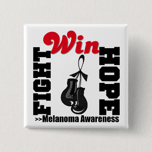 Fight Hope Win - Melanoma 15 Cm Square Badge