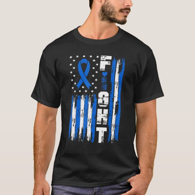 Fight Hydrocephalus Awareness Patriotic USA Americ T-Shirt (Front)