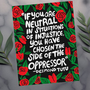 Fight Injustice Desmond Tutu Quote Palestine Flag Postcard