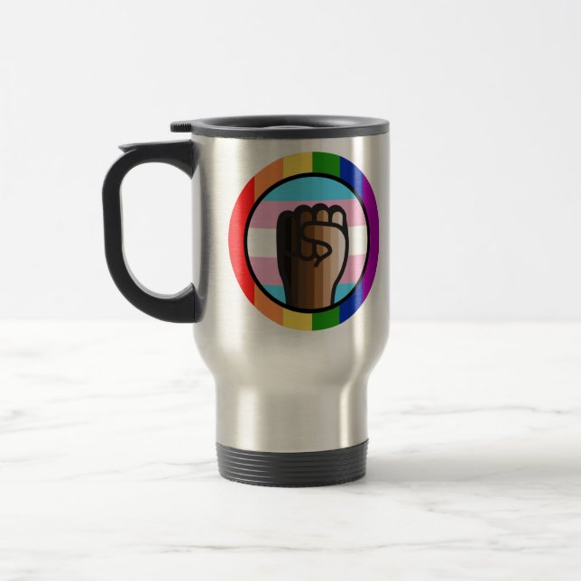 Fight Injustice Embrace Equality Travel Mug (Left)