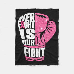 Fight is Fight Breast Cancer Awareness Boxing Fleece Blanket