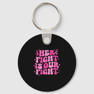 Fight is fight october pink breast cancer key ring
