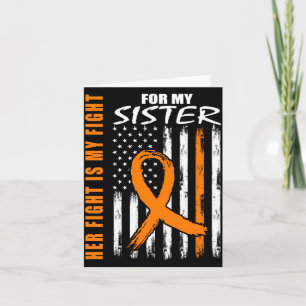 Fight Is Fight Sister Leukaemia Awareness Flag Card
