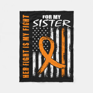 Fight Is Fight Sister Leukaemia Awareness Flag Fleece Blanket