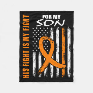 Fight Is Fight Son Leukaemia Awareness Usa Flag Fleece Blanket