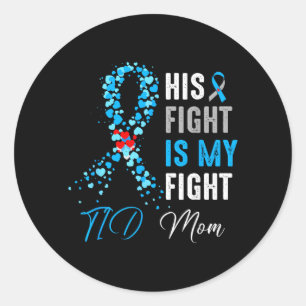 Fight Is Fight T1d Mum Diabetes Awareness Ribbon Classic Round Sticker
