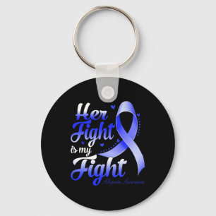 Fight Is My Fight Alopecia Awareness Warrior Ribbo Key Ring
