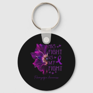 Fight Is My Fight Anemone Flower Fibromyalgia Awar Key Ring