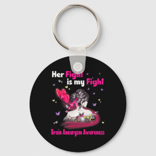 Fight Is My Fight Brain Aneurysm Awareness 3 Key Ring