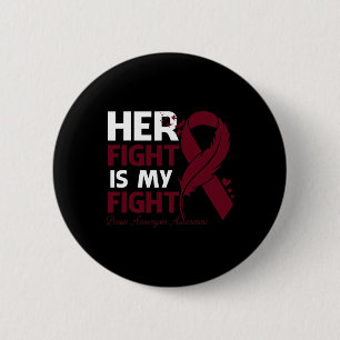 Fight Is My Fight Brain Aneurysm Awareness Feather 6 Cm Round Badge
