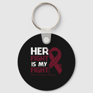 Fight Is My Fight Brain Aneurysm Awareness Feather Key Ring