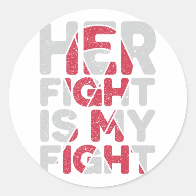 Fight Is My Fight Brain Aneurysm Support  Classic Round Sticker (Front)