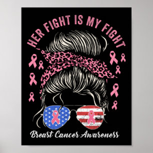 Fight Is My Fight Breast Cancer Awareness Pink Rib Poster