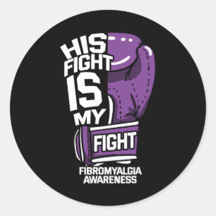 Fight Is My Fight Fibromyalgia Purple Rheumatologi Classic Round Sticker