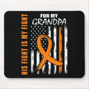 Fight Is My Fight Grandpa Leukaemia Awareness Flag Mouse Mat