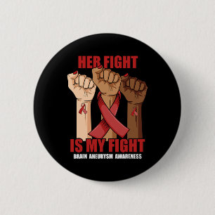 Fight Is My Fight Hand Brain Aneurysm Awareness  6 Cm Round Badge