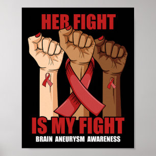 Fight Is My Fight Hand Brain Aneurysm Awareness  Poster