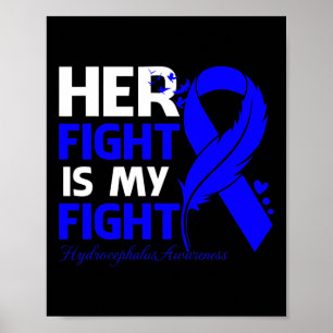 Fight Is My Fight Hydrocephalus Awareness Feather Poster