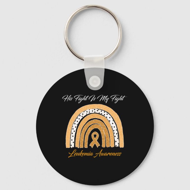 Fight Is My Fight Leukaemia Awareness Rainbow  Key Ring (Front)