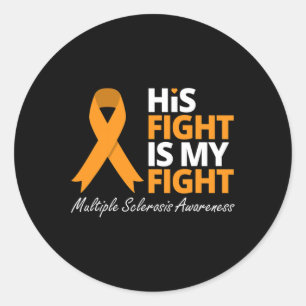 Fight Is My Fight Ms Awareness Orange Ribbon 1  Classic Round Sticker