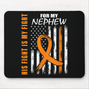 Fight Is My Fight Nephew Leukaemia Awareness Flag Mouse Mat
