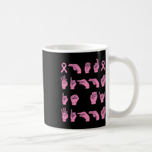 Fight Is My Fight Sign Language Breast Cancer Supp Coffee Mug