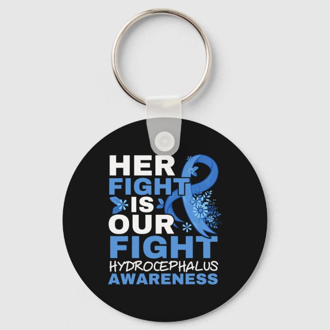 Fight Is Our Fight Brain Tumour Hydrocephalus Awar Key Ring (Front)