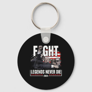Fight Legends Never Die 2024 Trump Shooting (on Ba Key Ring
