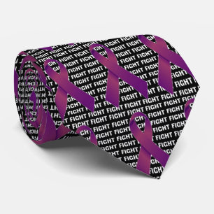 Fight Leiomyosarcoma Cancer Purple Ribbon Tie