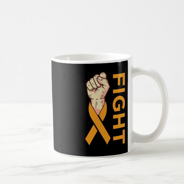 Fight Leukaemia Cancer Orange Ribbon Awareness Sup Coffee Mug (Right)