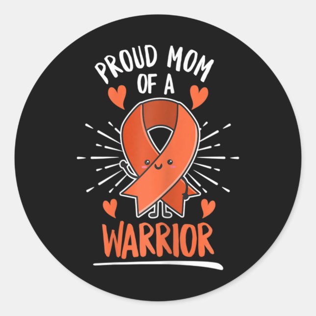 Fight Leukaemia Design for a Mum of a Warrior  Classic Round Sticker (Front)