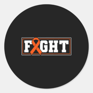 Fight Leukaemia Orange Ribbon 1 Classic Round Sticker
