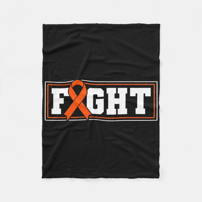 Fight Leukaemia Orange Ribbon 1  Fleece Blanket (Front)