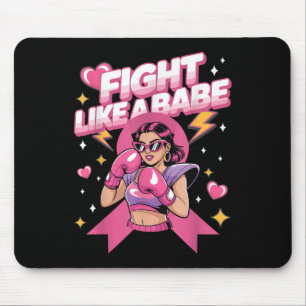 Fight Like A Babe Pink Boxing Breast Cancer Awaren Mouse Mat