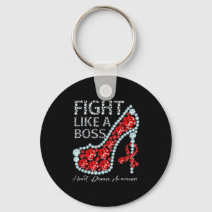 Fight Like A Boss Heart Health Heart Disease Aware Key Ring