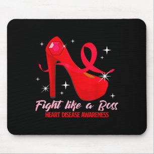Fight Like A Boss Heart Health Heart Disease Aware Mouse Mat