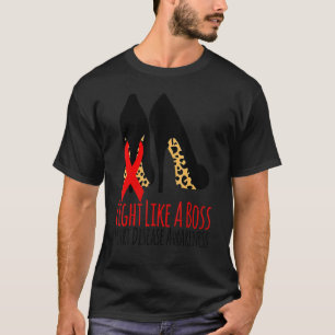 Fight Like A Boss Heart Heart Disease Awareness Le T-Shirt