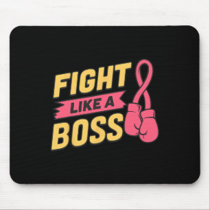 Fight Like A Boss Pink Ribbon Boxing Breast Cancer Mouse Mat