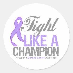 Fight Like a Champion - General Cancer Awareness Classic Round Sticker